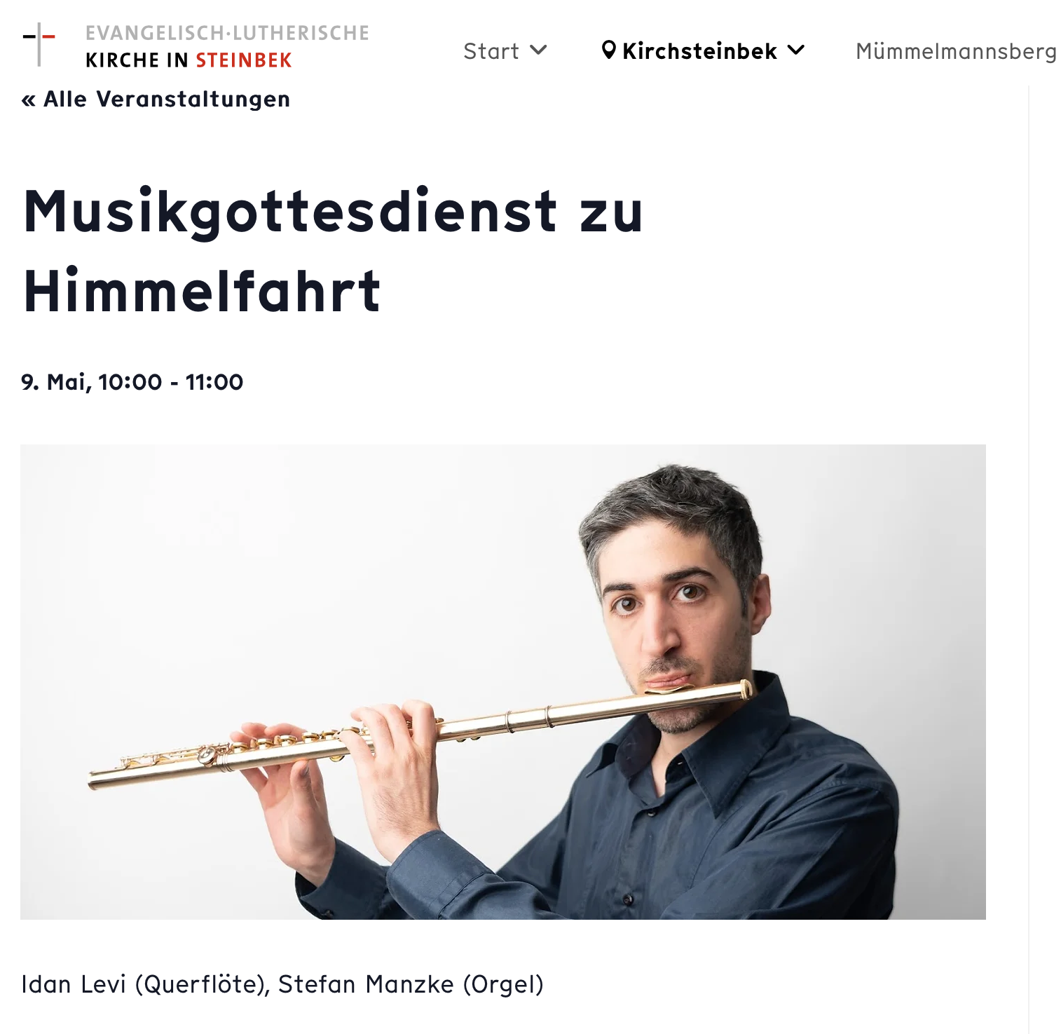 Read more about the article Musikgottesdienst zu Himmelfahrt in Kirchsteinbek. Herzliche Einladung.